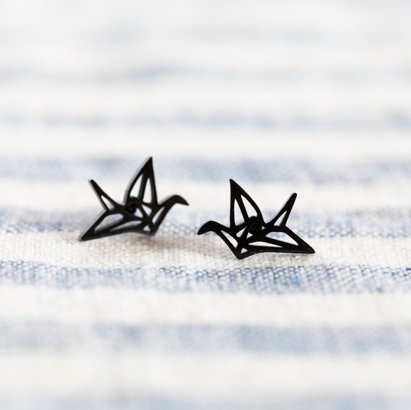 Origami Crane Studs - Picture 2 of 9